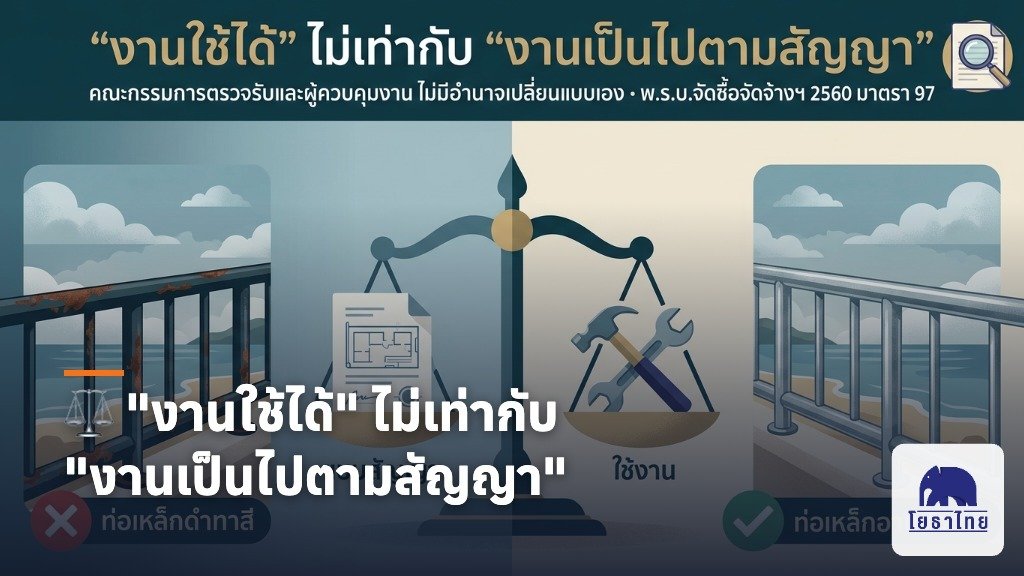 ⚖️ "งานใช้ได้" ไม่เท่ากับ "งานเป็นไปตามสัญญา"