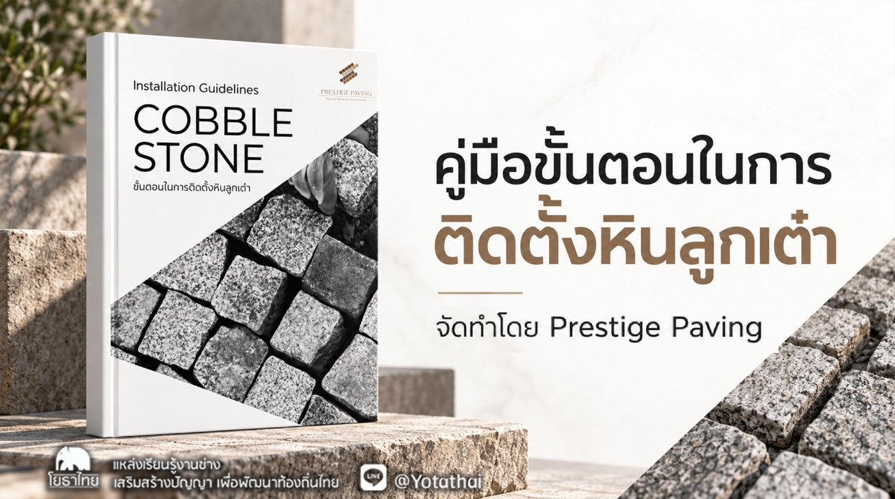 คู่มือขั้นตอนในการติดตั้งหินลูกเต๋า (Cobblestone Installation Guidelines) จัดทำโดย Prestige Paving