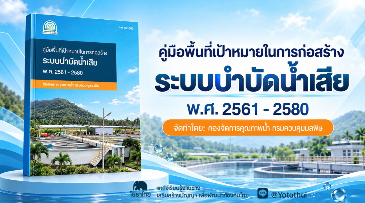 คู่มือพื้นที่เป้าหมายในการก่อสร้าง ระบบบำบัดน้ำเสีย พ.ศ. 2561 - 2580 จัดทำโดย กองจัดการคุณภาพน้ำ กรมควบคุมมลพิษ