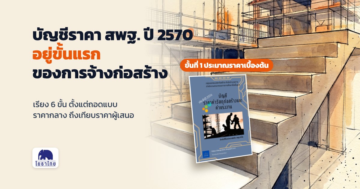 บัญชีราคาวัสดุของ สพฐ. ปี 2570 อยู่ตรงไหนของการจ้างก่อสร้าง เรียง 6 ขั้นตั้งแต่ถอดแบบ ราคากลาง ถึงเทียบราคาผู้เสนอ ตามแนวทางฯ ราคากลาง 2569