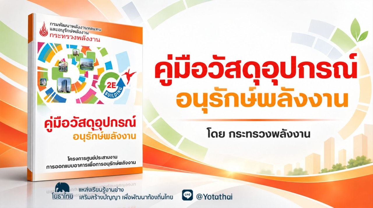คู่มือวัสดุอุปกรณ์อนุรักษ์พลังงาน จัดทำโดย ศูนย์ประสานงานการออกแบบอาคารเพื่อการอนุรักษ์พลังงาน กรมพัฒนาพลังงานทดแทนและอนุรักษ์พลังงาน กระทรวงพลังงาน