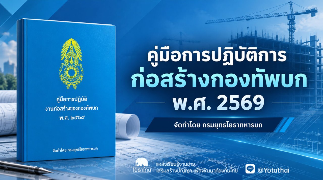 คู่มือการปฏิบัติการก่อสร้างกองทัพบก พ.ศ. 2569 จัดทำโดย กรมยุทธโยธาทหารบก