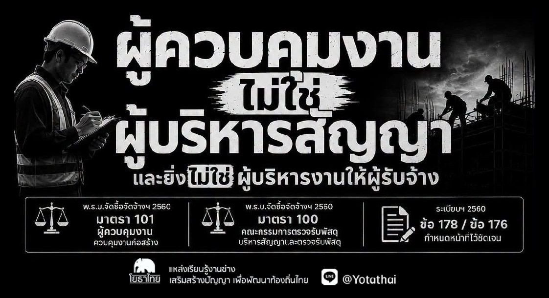 เข้าใจผิดกันมานาน… ผู้ควบคุมงานไม่ใช่ผู้บริหารสัญญา และยิ่งไม่ใช่ผู้บริหารงานให้ผู้รับจ้าง
