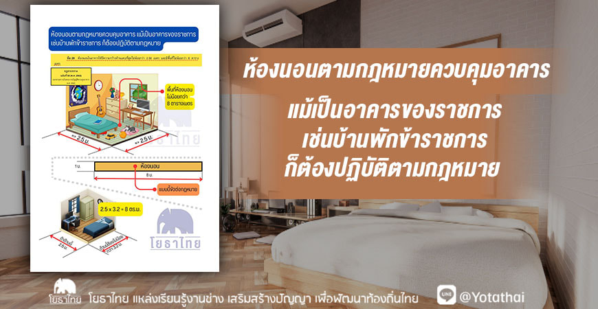 ห้องนอนตามกฎหมายควบคุมอาคาร แม้เป็นอาคารของราชการ เช่นบ้านพักข้าราชการ