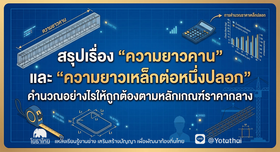 ความยาวคาน และ ความยาวเหล็กต่อหนึ่งปลอก คำนวณให้ถูกต้องตามหลักเกณฑ์ราคากลาง